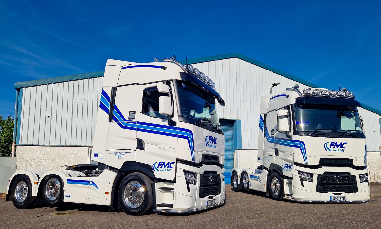 Two FMC Renault T-High tractors parked at the yard
