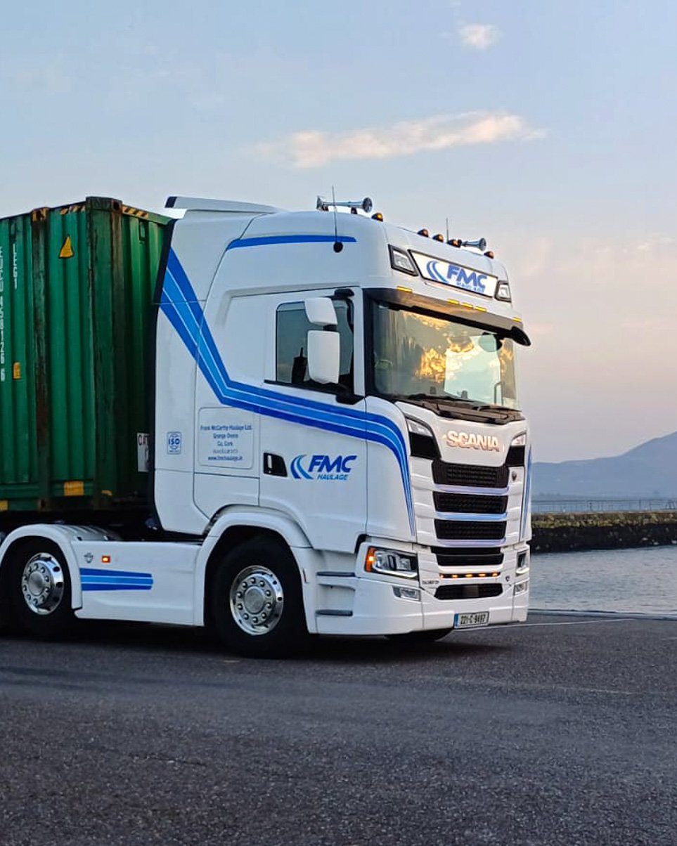 FMC Haulage container truck at Cork Port